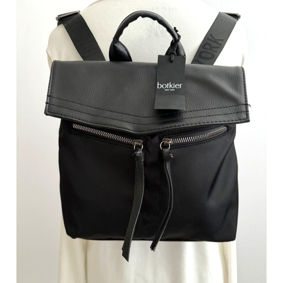 Botkier New York Trigger Backpack Small Black Polyester Lightweight Pockets NWT - Picture 12 of 12
